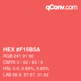 Color code: HEX #F15B5A | qconv.com
