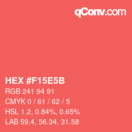 Color code: HEX #F15E5B | qconv.com