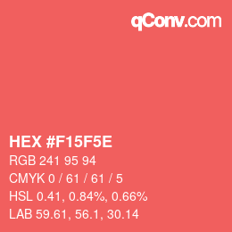 Color code: HEX #F15F5E | qconv.com