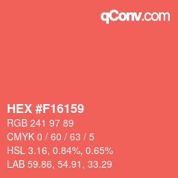 カラーコード: HEX #F16159 | qconv.com