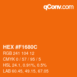 Code couleur: HEX #F1680C | qconv.com