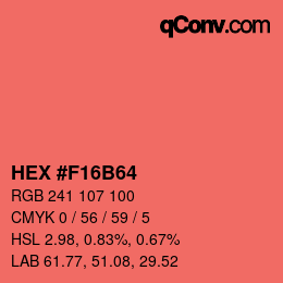 Color code: HEX #F16B64 | qconv.com