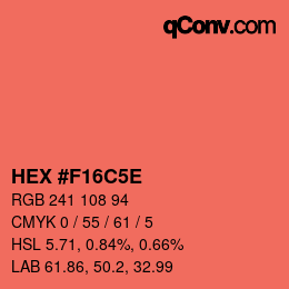Color code: HEX #F16C5E | qconv.com