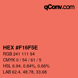 カラーコード: HEX #F16F5E | qconv.com
