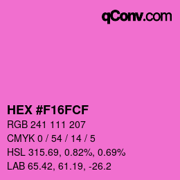 颜色代码: HEX #F16FCF | qconv.com