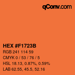 カラーコード: HEX #F1723B | qconv.com