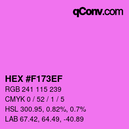 Color code: HEX #F173EF | qconv.com