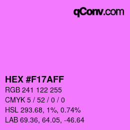 カラーコード: HEX #F17AFF | qconv.com