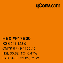 Code couleur: HEX #F17B00 | qconv.com