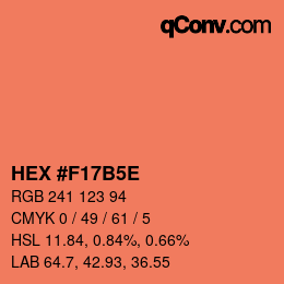 Farbcode: HEX #F17B5E | qconv.com