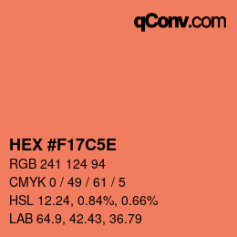 Farbcode: HEX #F17C5E | qconv.com