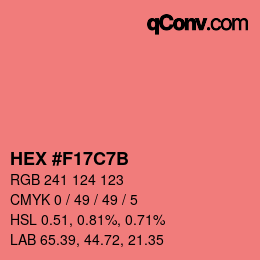 Color code: HEX #F17C7B | qconv.com