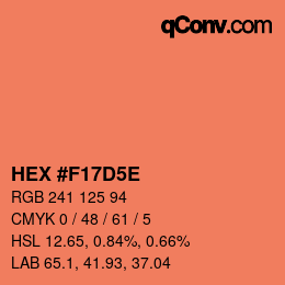 Color code: HEX #F17D5E | qconv.com