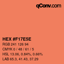 Color code: HEX #F17E5E | qconv.com