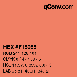 颜色代码: HEX #F18065 | qconv.com