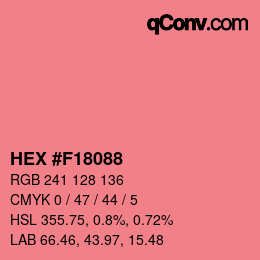 カラーコード: HEX #F18088 | qconv.com