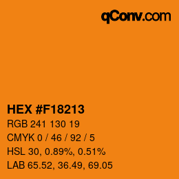 Color code: HEX #F18213 | qconv.com