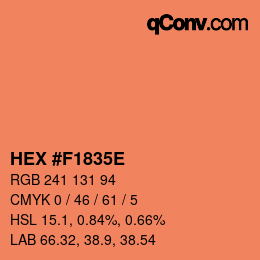 Color code: HEX #F1835E | qconv.com
