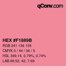 颜色代码: HEX #F1889B | qconv.com