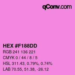 颜色代码: HEX #F188DD | qconv.com