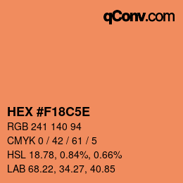 カラーコード: HEX #F18C5E | qconv.com
