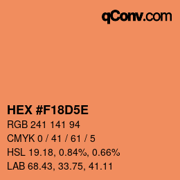 Color code: HEX #F18D5E | qconv.com