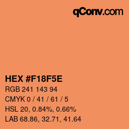 Farbcode: HEX #F18F5E | qconv.com