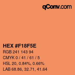 Color code: HEX #F18F5E | qconv.com