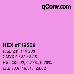 颜色代码: HEX #F195E9 | qconv.com