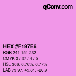 颜色代码: HEX #F197E8 | qconv.com