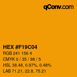 颜色代码: HEX #F19C04 | qconv.com