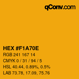 Color code: HEX #F1A70E | qconv.com