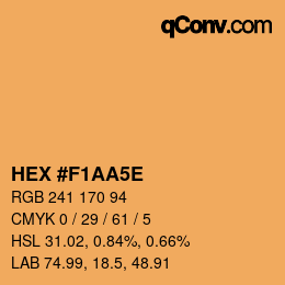 Color code: HEX #F1AA5E | qconv.com