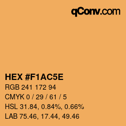Color code: HEX #F1AC5E | qconv.com