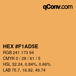 Color code: HEX #F1AD5E | qconv.com