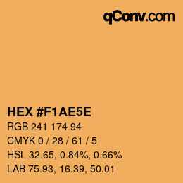 Color code: HEX #F1AE5E | qconv.com