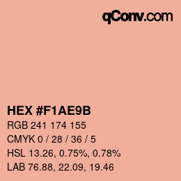 Color code: HEX #F1AE9B | qconv.com