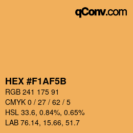 Color code: HEX #F1AF5B | qconv.com