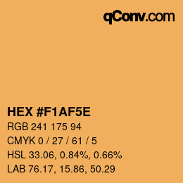 Color code: HEX #F1AF5E | qconv.com