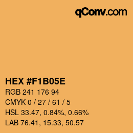 Color code: HEX #F1B05E | qconv.com