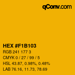 Color code: HEX #F1B103 | qconv.com
