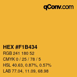 Código de color: HEX #F1B434 | qconv.com