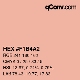 颜色代码: HEX #F1B4A2 | qconv.com
