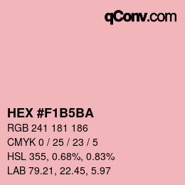 颜色代码: HEX #F1B5BA | qconv.com