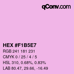 カラーコード: HEX #F1B5E7 | qconv.com