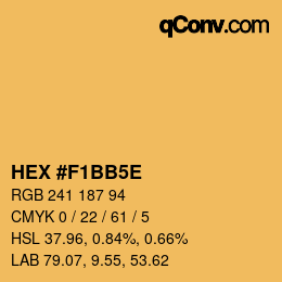 Color code: HEX #F1BB5E | qconv.com