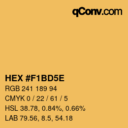 Color code: HEX #F1BD5E | qconv.com