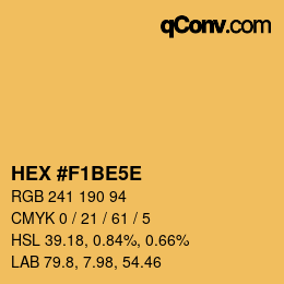 Color code: HEX #F1BE5E | qconv.com