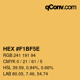 カラーコード: HEX #F1BF5E | qconv.com