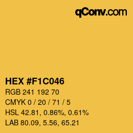 Color code: HEX #F1C046 | qconv.com